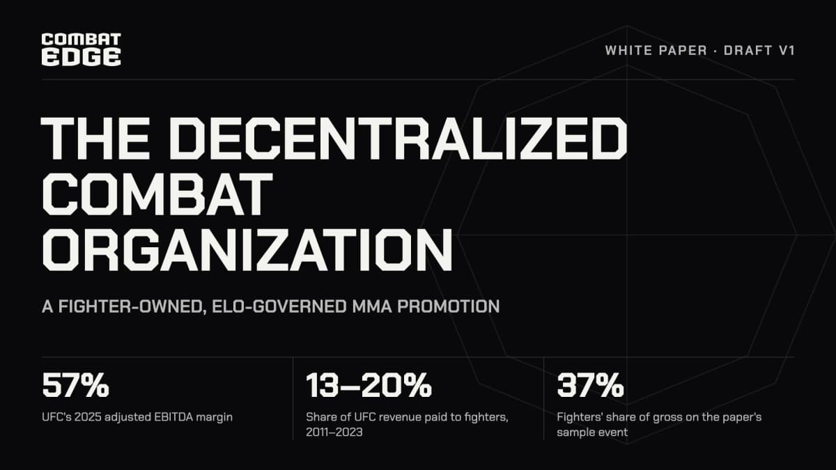 We Designed an MMA Promotion With No Promoter, Where a Formula Sets Every Purse